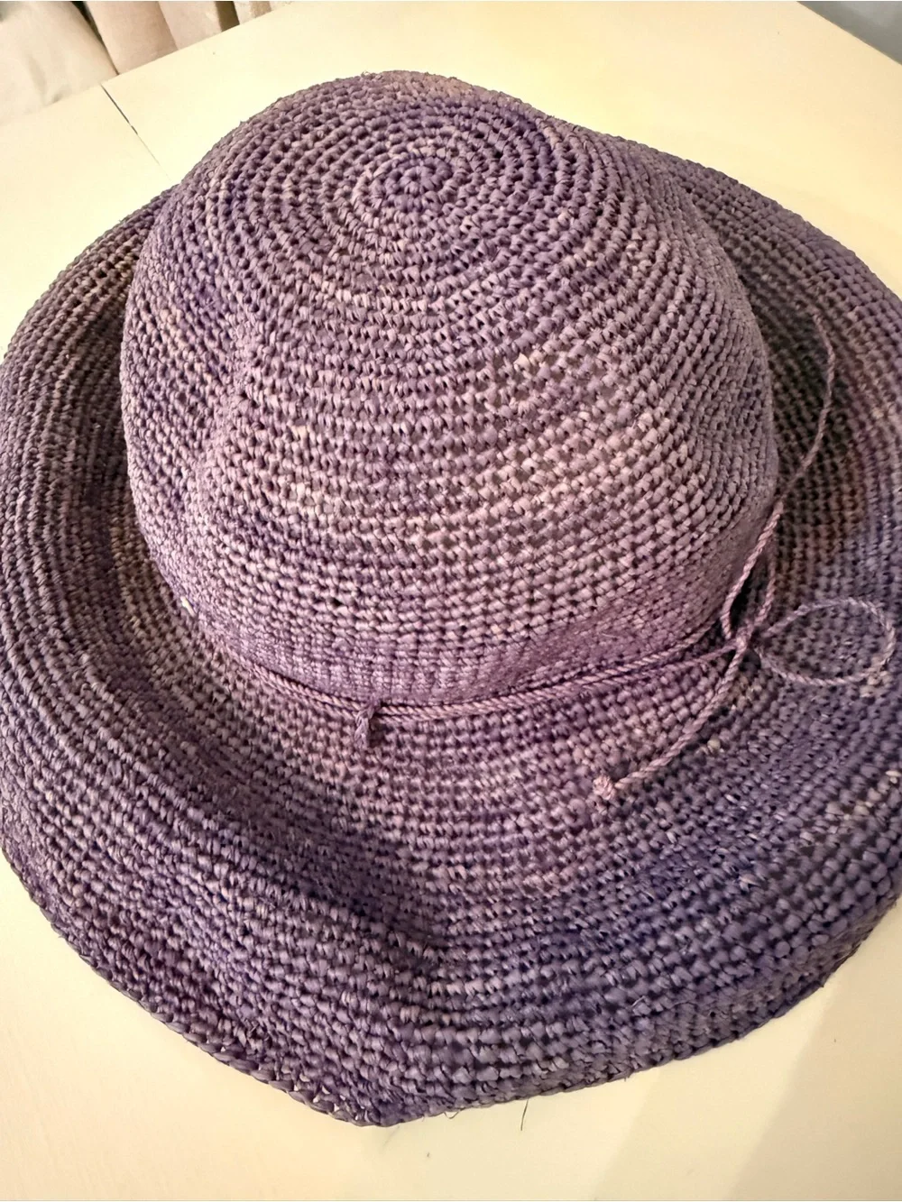 Helen Kaminski Purple 100% raffia packable Wide-Brim Sun Hat